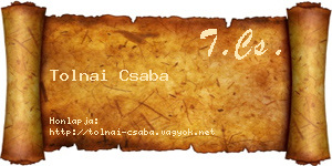 Tolnai Csaba névjegykártya