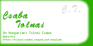 csaba tolnai business card